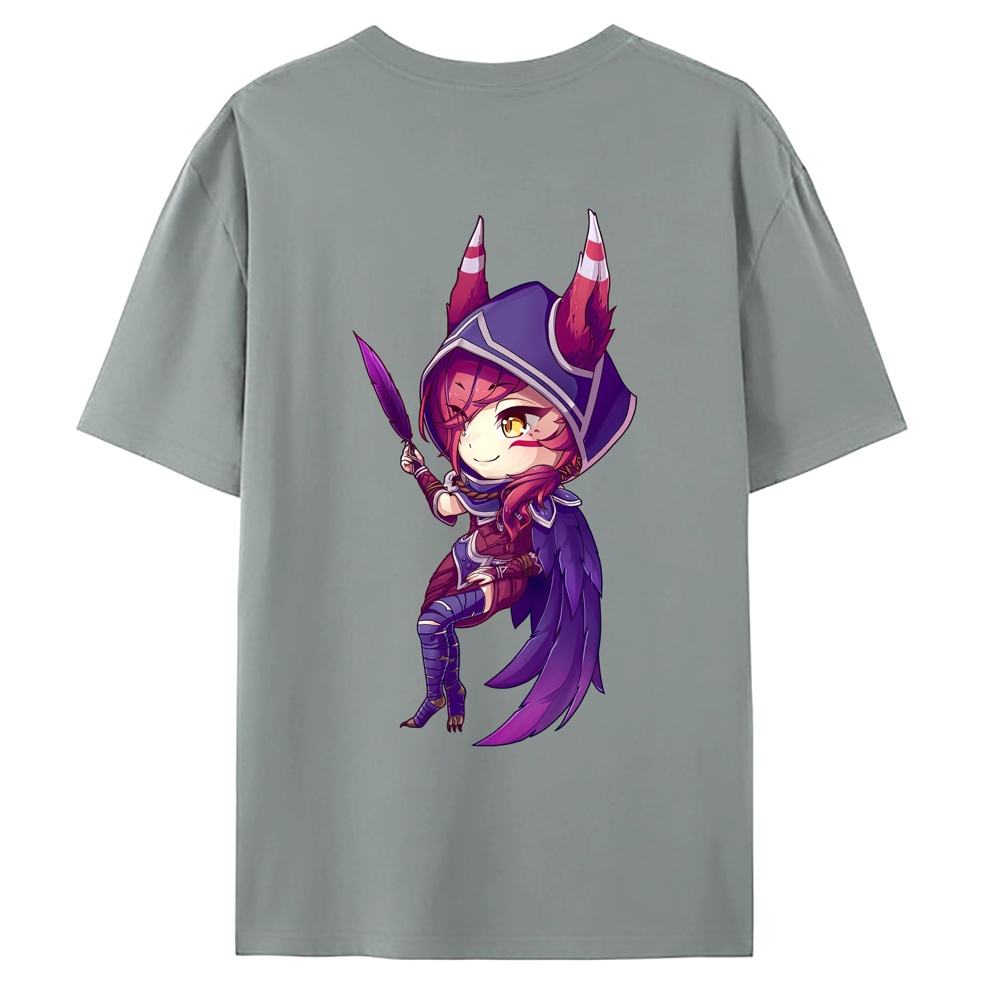 （画像用） リーグ・オブ・レジェンド League of Legends LOL 綿100％ メンズ半袖Tシャツ（バックプリント） 通気性